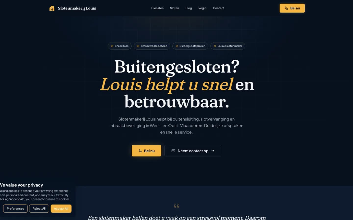Slotenmakerij Louis — Website